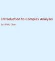 Book cover: Introduction to Complex Analysis