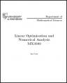 Small book cover: Linear Optimisation and Numerical Analysis
