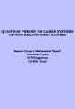 Book cover: Quantum Theory of Large Systems of Non-Relativistic Matter