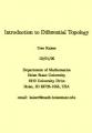 Book cover: Introduction to Differential Topology