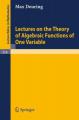 Book cover: Lectures on the Theory of Algebraic Functions of One Variable