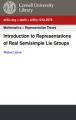Book cover: Introduction to Representations of Real Semisimple Lie Groups