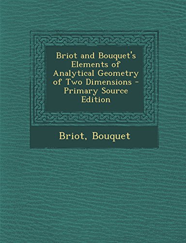Large book cover: Elements of Analytical Geometry of Two Dimensions