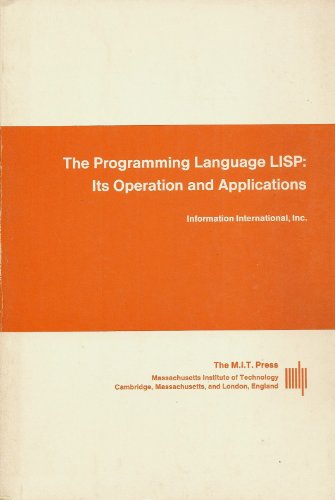 Large book cover: The Programming Language LISP: Its Operation and Applications