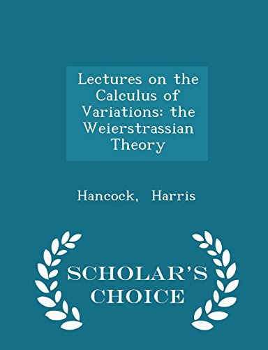 Large book cover: Lectures on the Calculus of Variations