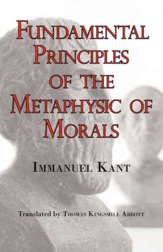 Large book cover: Fundamental Principles of the Metaphysic of Morals