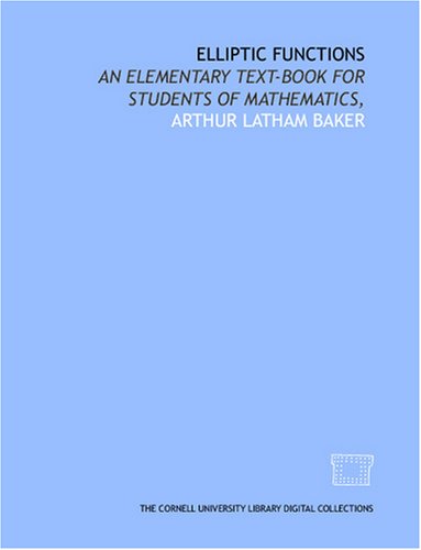 Large book cover: Elliptic Functions