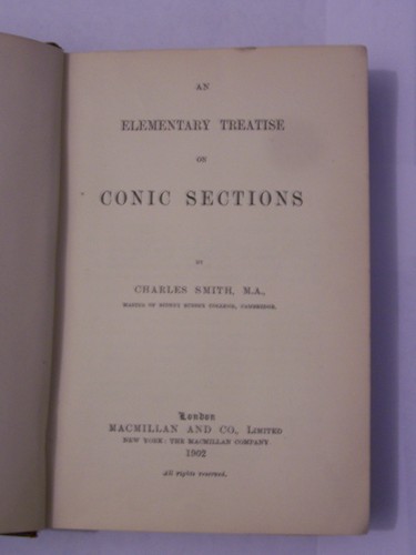 Large book cover: An Elementary Treatise on Conic Sections