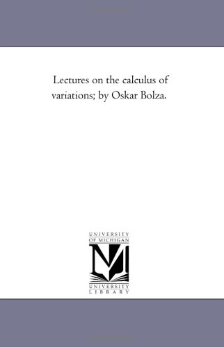 Large book cover: Lectures on the Calculus of Variations