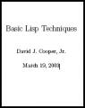 Book cover: Basic Lisp Techniques