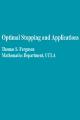 Book cover: Optimal Stopping and Applications