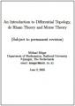 Small book cover: Introduction to Differential Topology, de Rham Theory and Morse Theory