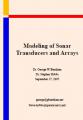 Book cover: Modeling of Sonar Transducers and Arrays