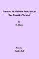 Small book cover: Lectures on Modular Functions of One Complex Variable