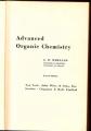 Book cover: Advanced Organic Chemistry