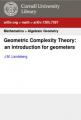 Book cover: Geometric Complexity Theory: An Introduction for Geometers