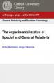Small book cover: The Experimental Status of Special and General Relativity