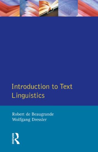 Large book cover: Introduction to Text Linguistics