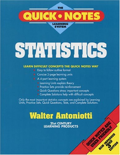 Large book cover: Quick Notes - Statistics