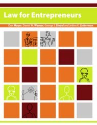 Large book cover: Law for Entrepreneurs