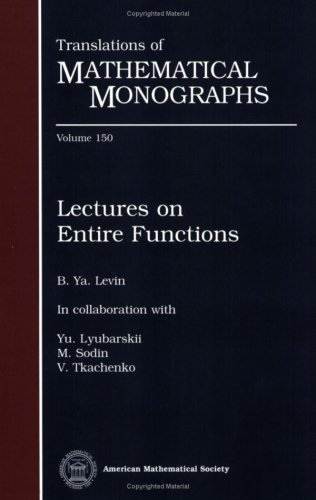 Large book cover: Lectures on Entire Functions