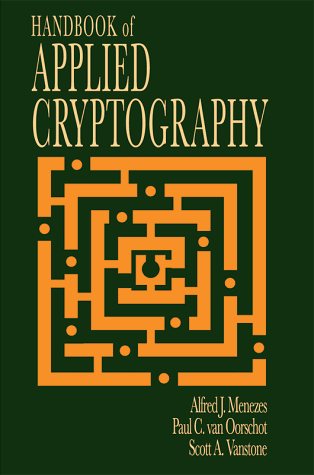 Large book cover: Handbook of Applied Cryptography