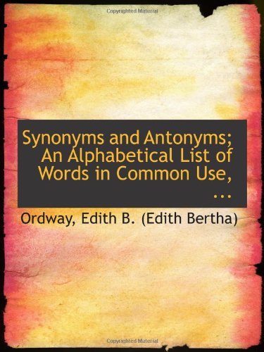 Large book cover: Synonyms and Antonyms