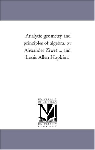 Large book cover: Analytic Geometry and Principles of Algebra
